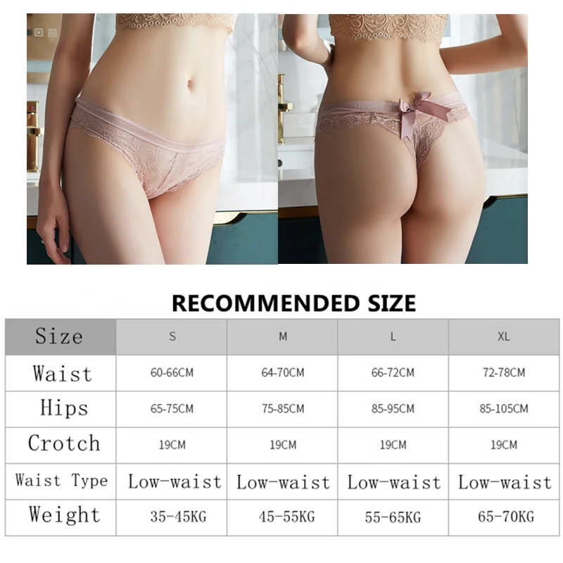 

3Pcs/Lot Sexy Lace String Transparent Panties Women Back Cute Bow Hollow Thong Female Seamless TranspaG String Underwear Ladies