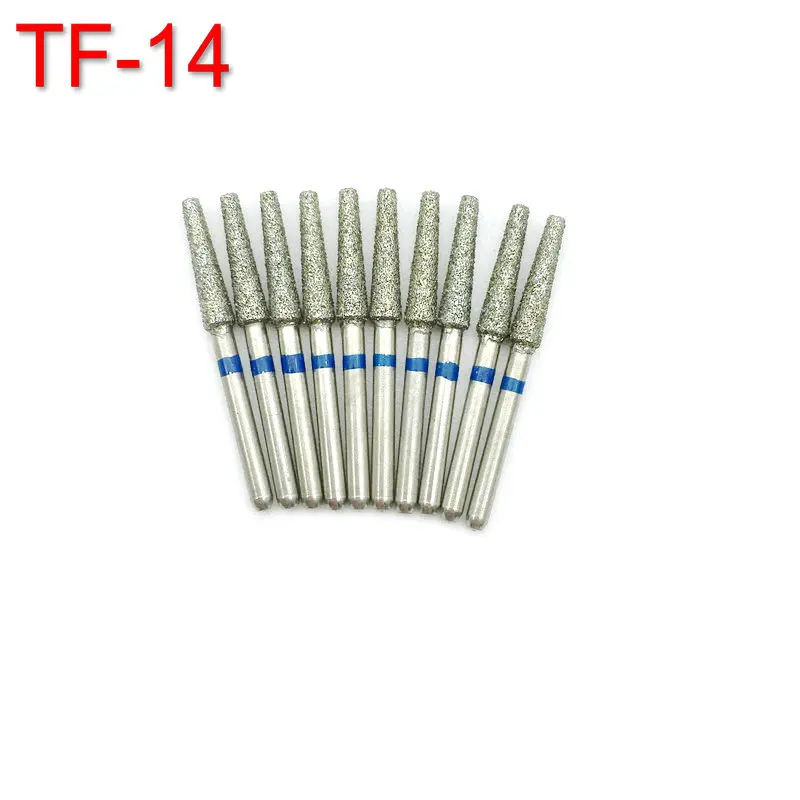 

10 шт. Стоматологические алмазные FG высокоскоростные боры для полировки, сглаживающий инструмент, продукт, стоматология, материал TF-14
