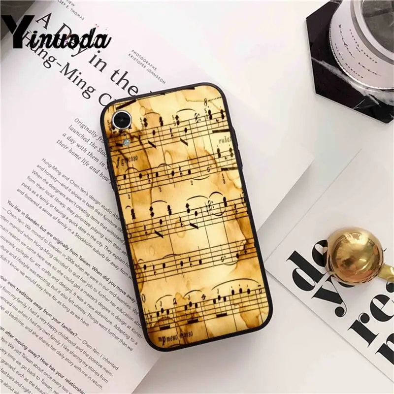 

Yinuoda Retro Music Notations Phone Case cover For iPhone X 8 7 6 6S Plus XS MAX 5 5S SE XR 11 12 Pro Promax coque