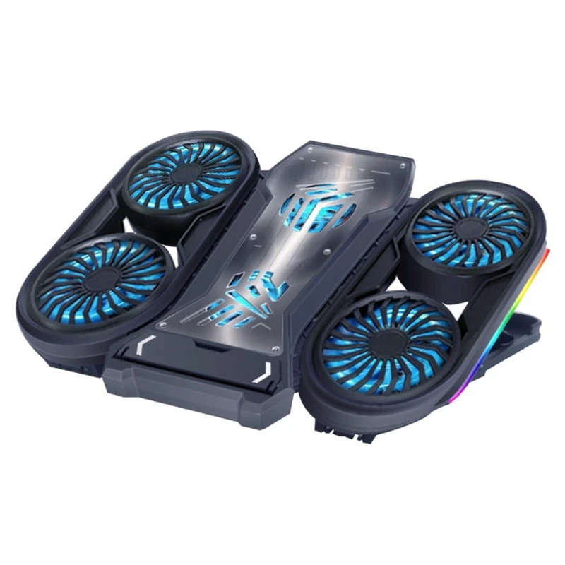

Magnetic Notebook Cooler USB Powered Gaming Laptop Cooling Base with 6 Quiet Fans 5 Heights Adjustable Support 11-18Inch