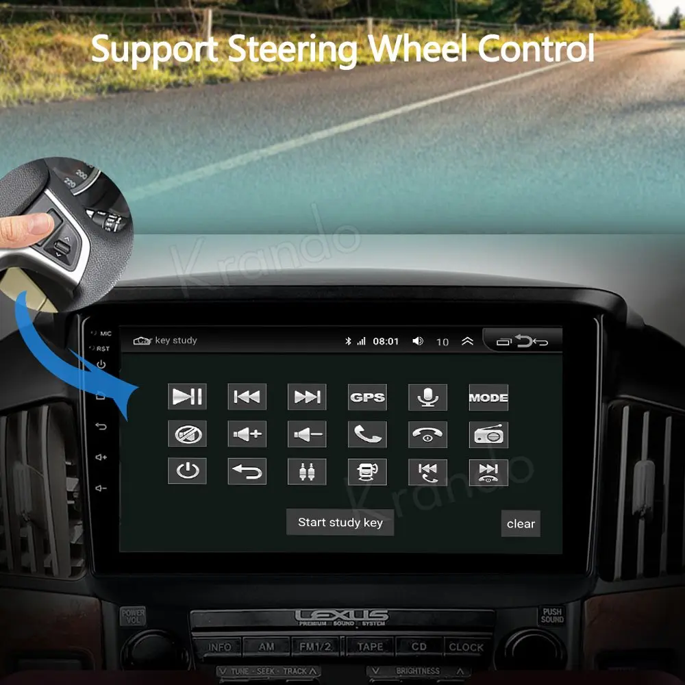 Автомобильный радиоприемник Krando Android 9. 0 9 дюймов IPS Full Touch для Lexus RX300 10 1997