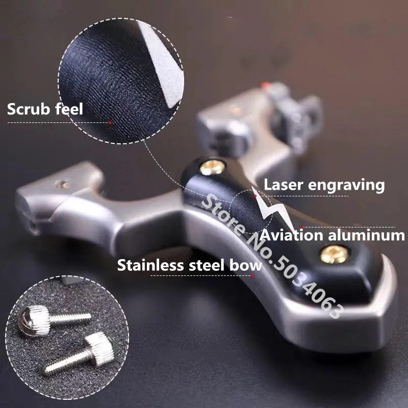 

High quality stainless steel hunting slingshot with rubber band outdoor shooting game powerful hand-held bow new 2019