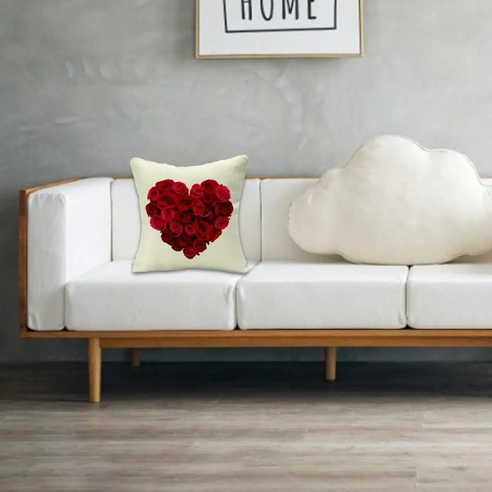 

17.72*17.72 In Cushion Cover Comfortable Durable Pillowcase For Home Decor Valentine Day Heart-shape Truck Cotton