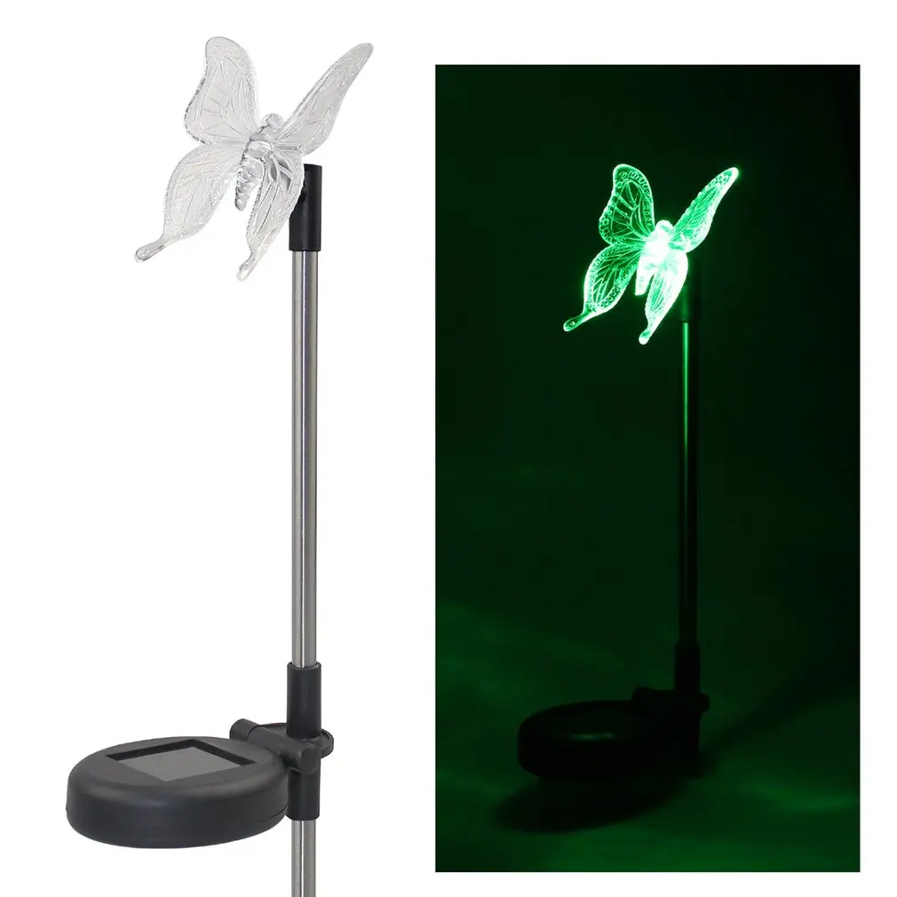 

2pcs Solar Lawn Light Ground Plug Light Outdoor Garden Decoration Light Colorful Discoloration RGB Color-changing Led Lamp