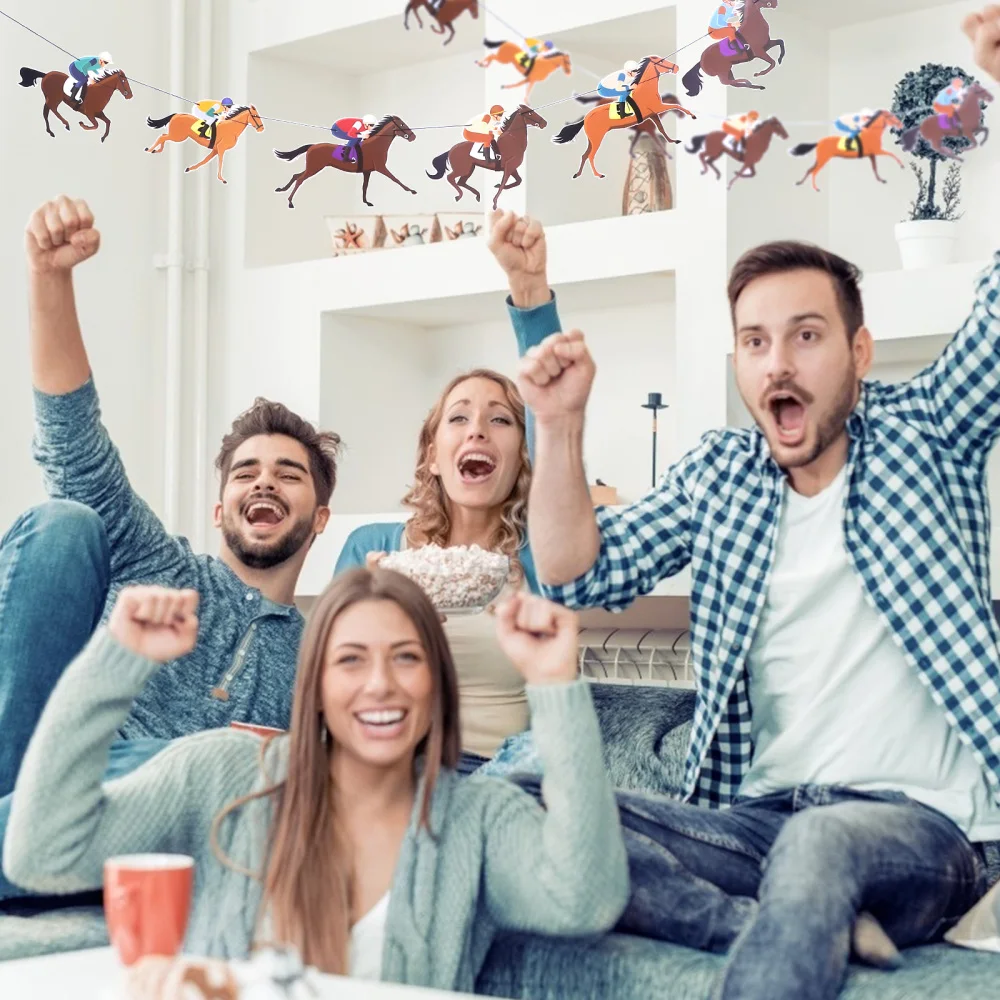 

Racing Theme Banner Derby Garland Horse Race Streamer for Birthday Baby Shower