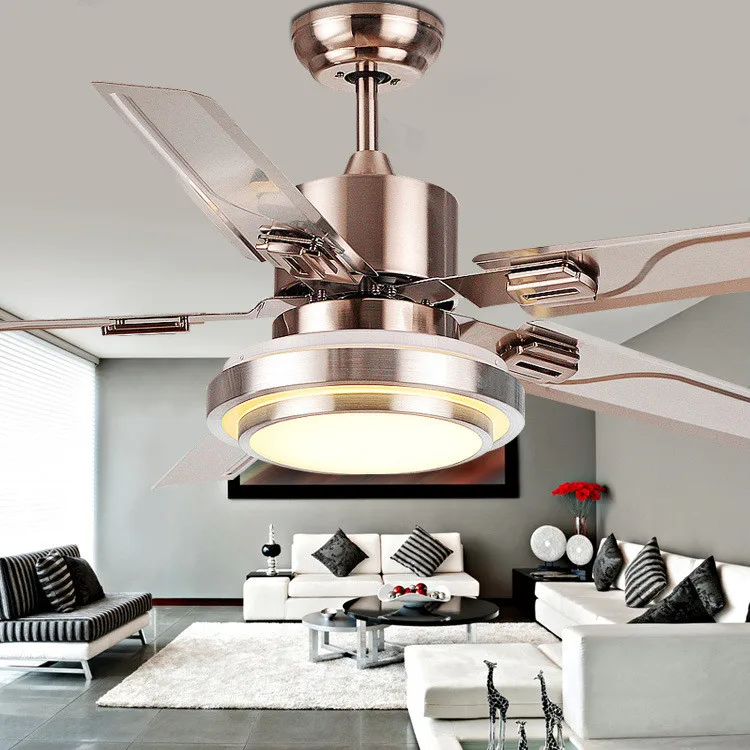 Светодиодный Ресторан потолочный вентилятор-светильник Гостиная Спальня дома