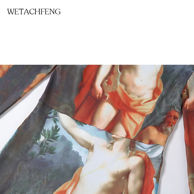 Новинка женский комбинезон облегающий сексуальный Осенний с узором эластичный