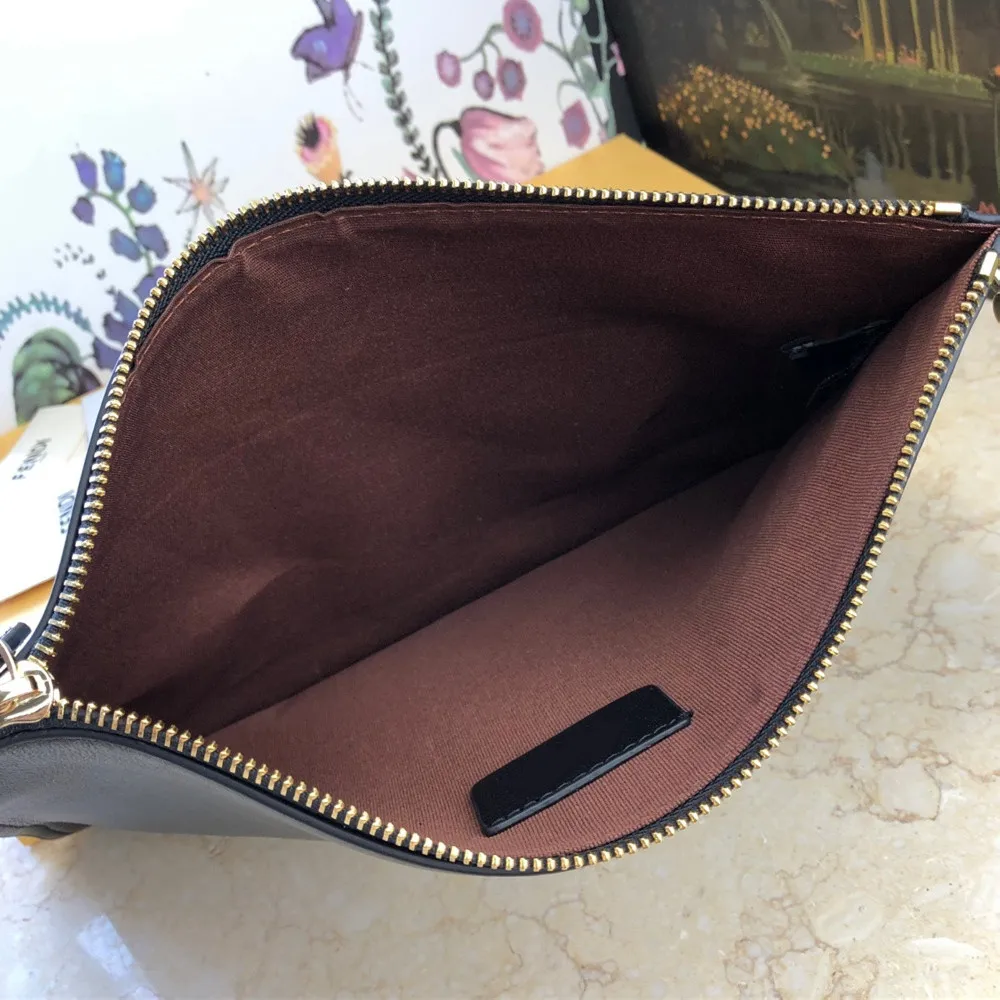 

New men's leather solid color coin cell phone clutch30cm