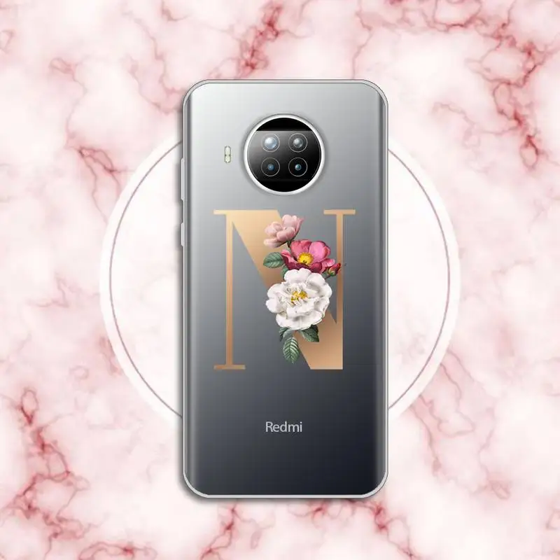 

Leteer flower text words Phone Case Transparent for Xiaomi Redmi note 10 t 8 9 pro lite 11
