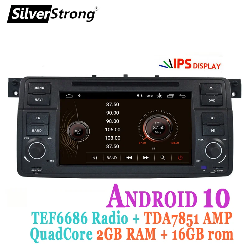 Автомагнитола SilverStrong мультимедийный DVD плеер на Android 10 0 с GPS для BMW E46 M3 3 серии MG Rover