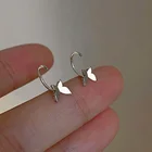 2021 минималистичные посеребренные мини маленькие серьги-гвоздики в виде бабочки в Корейском стиле для женщин студенток девочек-подростков Простые Ювелирные изделия в подарок