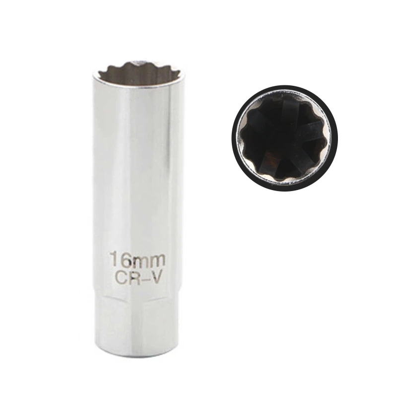 

14mm Magnetic Thin Walled Spark Plug Sleeve Universal Joint 14mm / 16mm 12 Point Swivel Socket Removal Tool