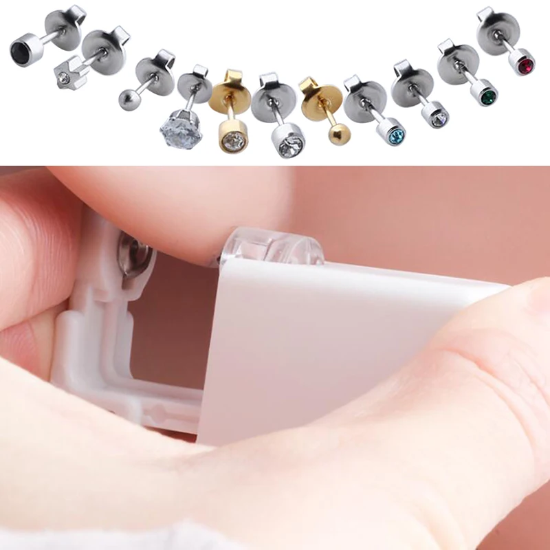 1 Units New Disposable Safe Sterile Piercing Unit For Nose Studs Gun Tool Machine Kit Stud Earring Body Jewelry | Красота и здоровье