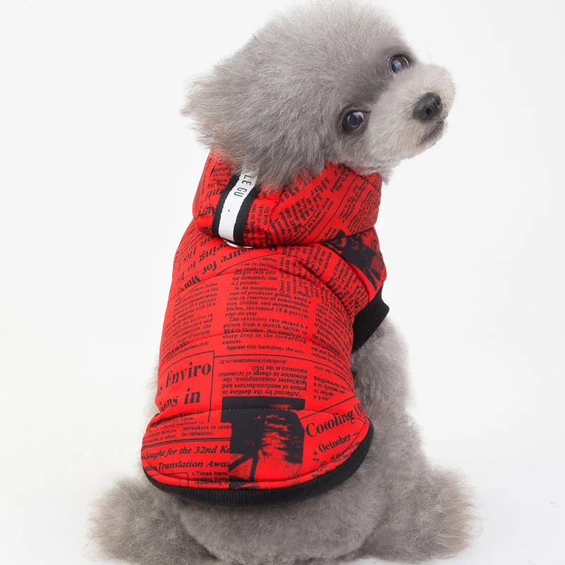 

Winter Dog Clothes Luxury Faux Fur Collar Dog Coat for Small Dog Warm Windproof Pet Parka Cotton Lined Puppy Jacket