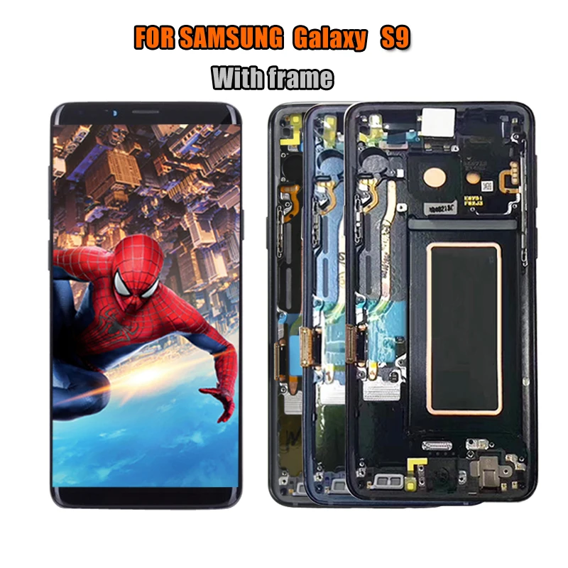 AMOLED для SAMSUNG Galaxy S9 Plus lcd кодирующий преобразователь сенсорного экрана в сборе с рамкой S9+ S9 lcd G960 G965 Замена
