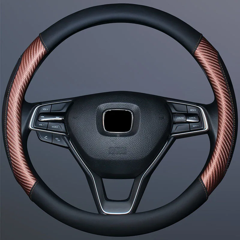 

Car Steering Wheel Cover Four Seasons Universal Non-Slip Grip Cover Carbon Fiber Pattern Car Interior Decoration Products