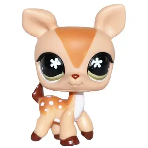 LPS оригинальная маленькая кошка из коллекции pet shop, игрушки с головой поплавка, олень #634, олень, мамочка, белые пятна, зеленые снежинки, глаза для коллекции девочек