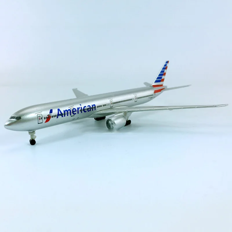 18 см 1/400 масштаб литой Пластик сплав авиалайнер B777-300 United игрушечные модели