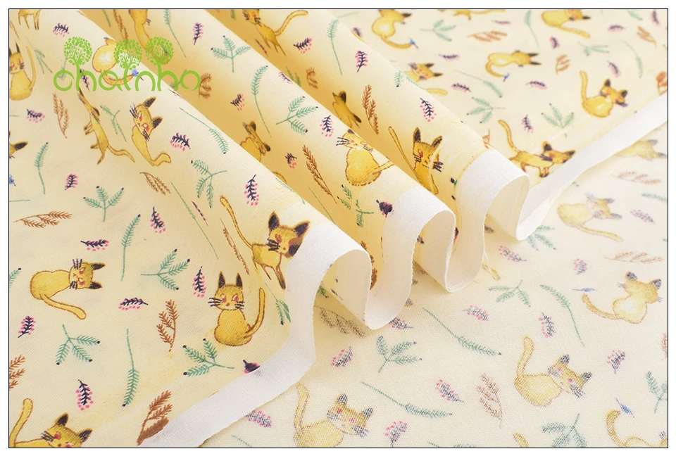 Chainho, 8 шт./партия, Цветочная серия, печатная твиловая, хлопковая ткань, Лоскутная Ткань для шитья своими руками, материал для малышей и детей, 40x50 см