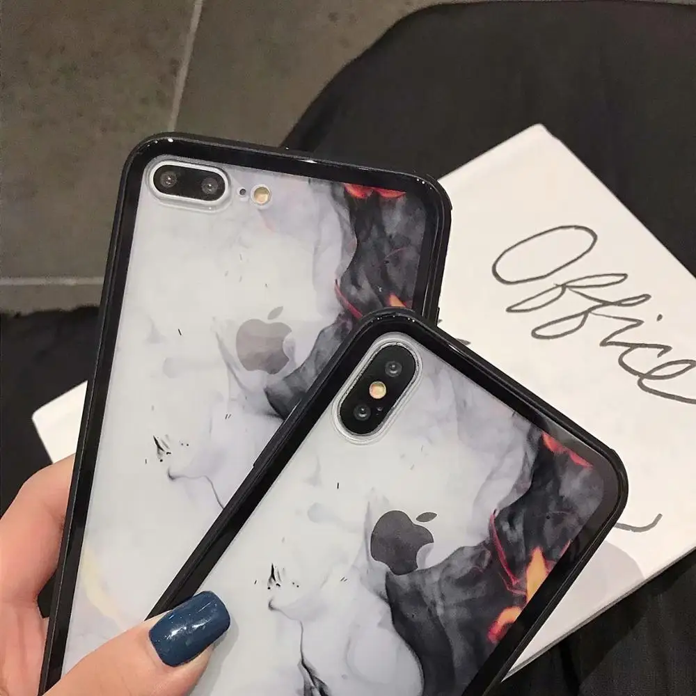 PEIPENG Прозрачный Бампер стеклянный чехол для iPhone X XR XS Max роскошный противоударный