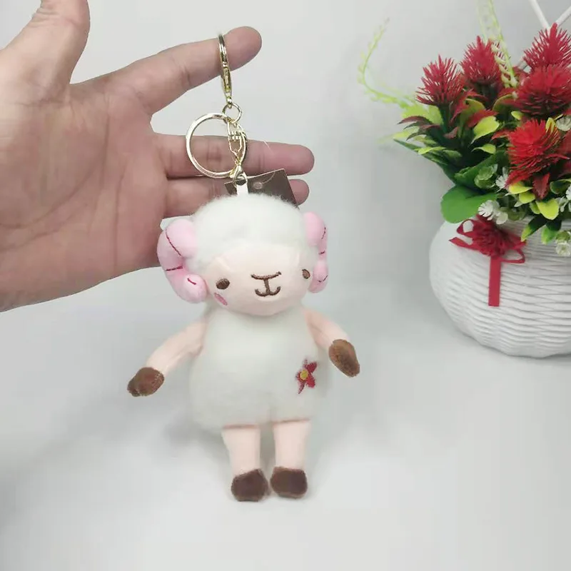 

New Fragrance Sheep Keychain Lovely Plush Toy Pendant Girl Boy Fine Charm Trinket Bag Car Key Accessories Keyring Best Gift