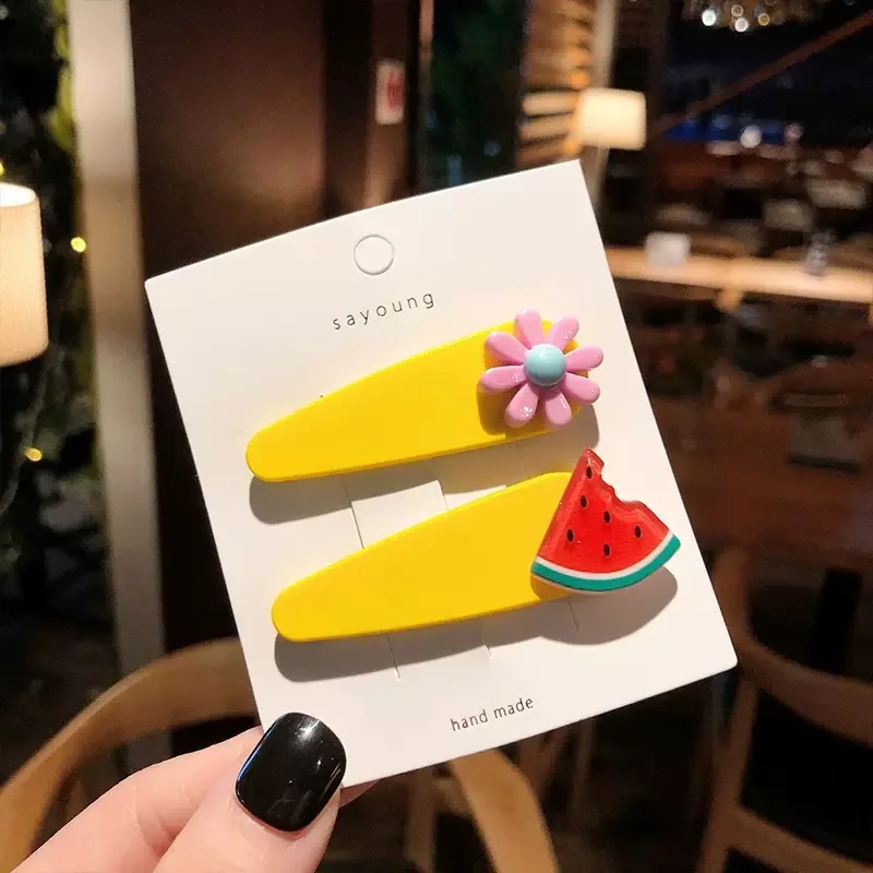 2 шт./компл. Детские с рисунком фруктов для девочек принцессы блестками блестящие