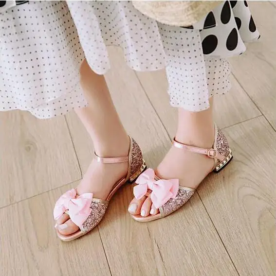 Туфли женские с бантом и принцессой Милая Фея грубый каблук в Корейском стиле