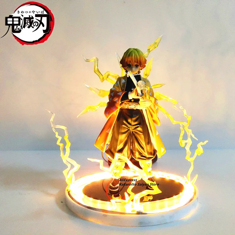 

Anime Demon Slayer Kimetsu no Yaiba Agatsuma Zenitsu PVC Action Figures Thunderclap and Flash Effect Figurine Model Toys
