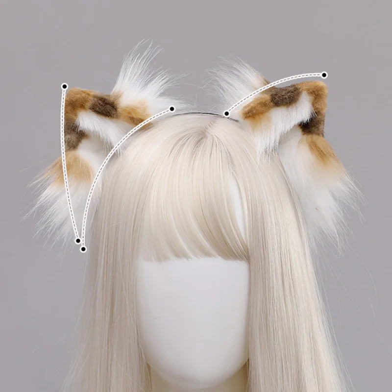 Обруч для волос с лисьими ушками ручной работы головной убор комплект хвоста