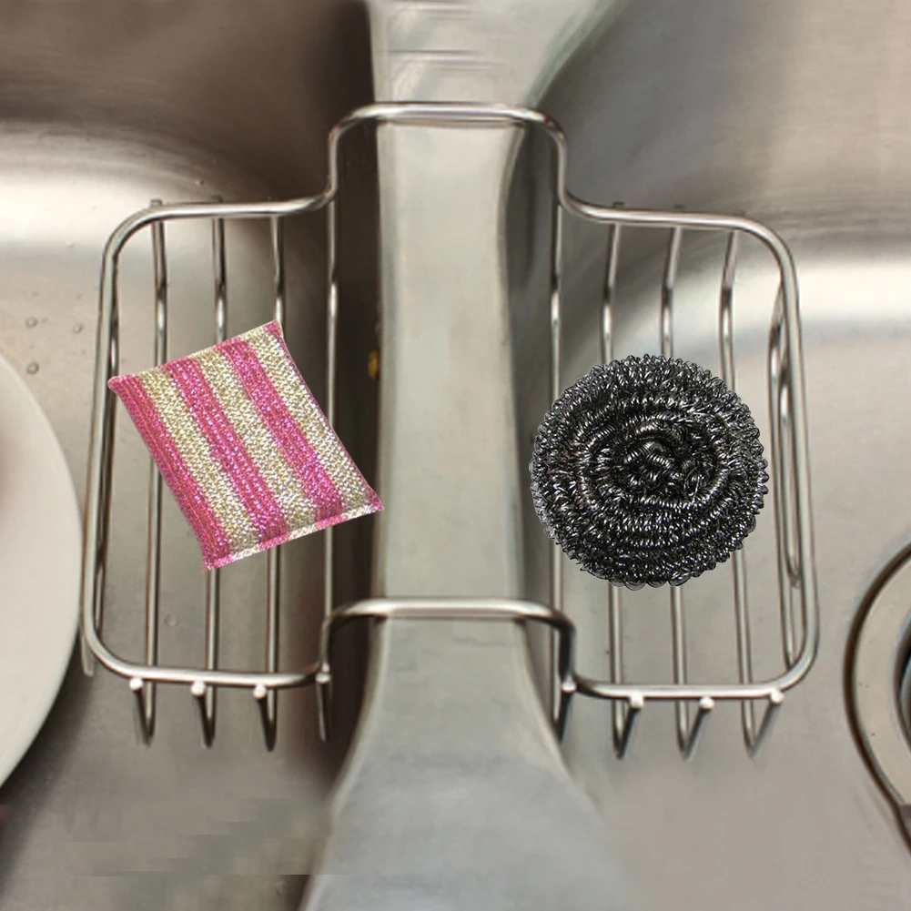 Кухня стеллаж для хранения Нержавеющая сталь 2-сторонний умывальник нержавеющей