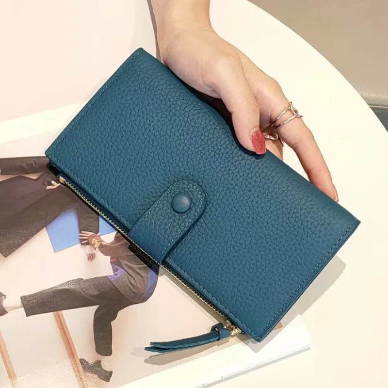 

New Genuine Leather Women's Luxury Design Wallets Purse Fashion Long Money Bag Phone Card Holder Clutch