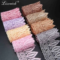 3yard 9cm wide water soluble embroidered lace trim ribbon leaf diy embroidery african style decorative embroidery applique