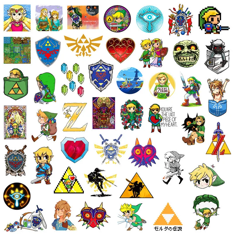 47 шт. Legend of Zelda аниме икона животные милые надписи Гитара Холодильник наклейки на велосипед подарки для детей в портфель для ноутбука F4