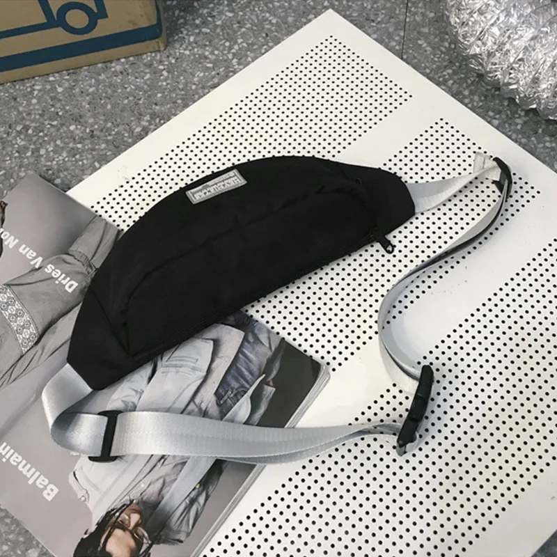 Black waist bag Поясная Сумка унисекс, поясная сумка для отдыха, Холщовая Сумка с бананом, нагрудная сумка через плечо, уличный стиль, оснастка, сумка в стиле хип-хоп, поясная сумка, кошелек - Цвет: Black waist bag