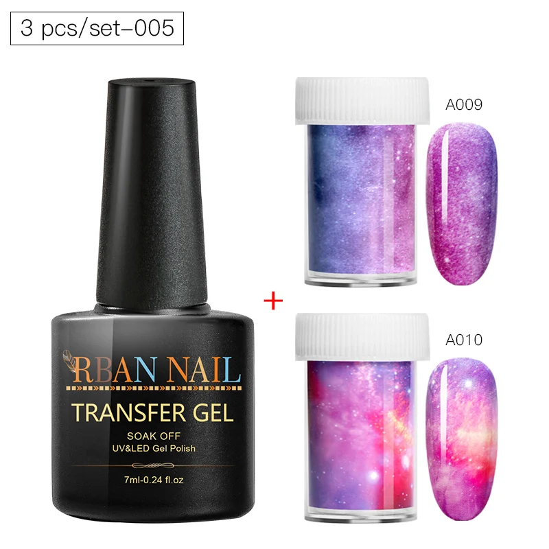 RBAN NAIL 7 мл клей для ногтей для переноса фольги Набор наклеек для ногтей Фольга клей лак гель переводная наклейка лак для ногтей гель маникюр - Цвет: EEZH07559