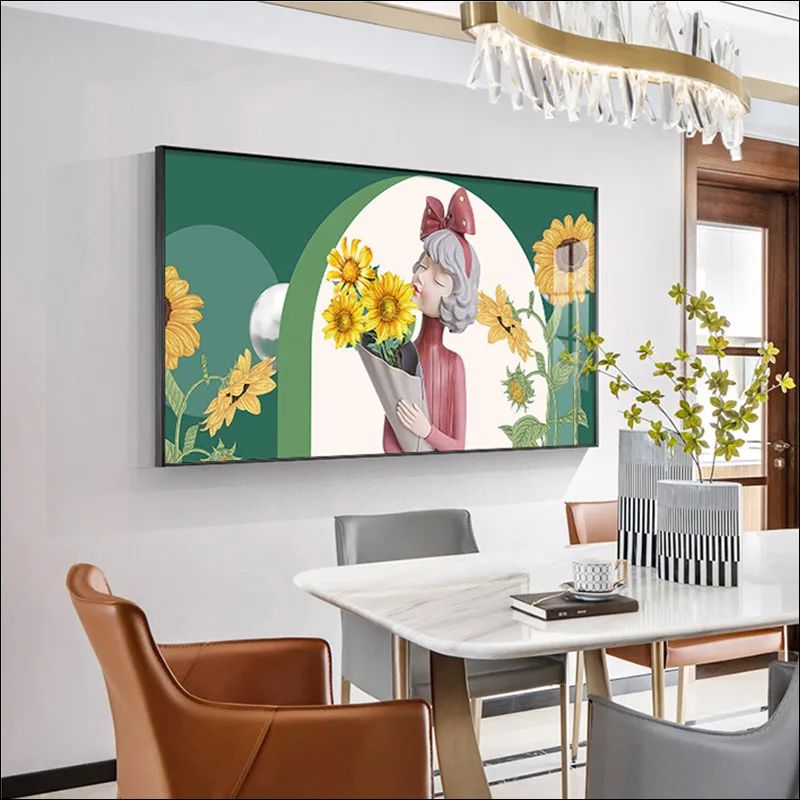 

Plant Flower Art Painting Modern Still Life Waterproof Canvas Poster Watercolor Effect Corridor Mural Chrysanthemum Printing