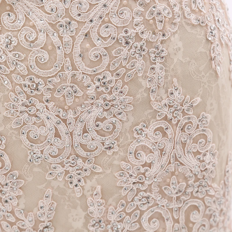 Stock Clean Prom Dress Pink Champange Evening Gown Small size France Lace Gown 210225-012