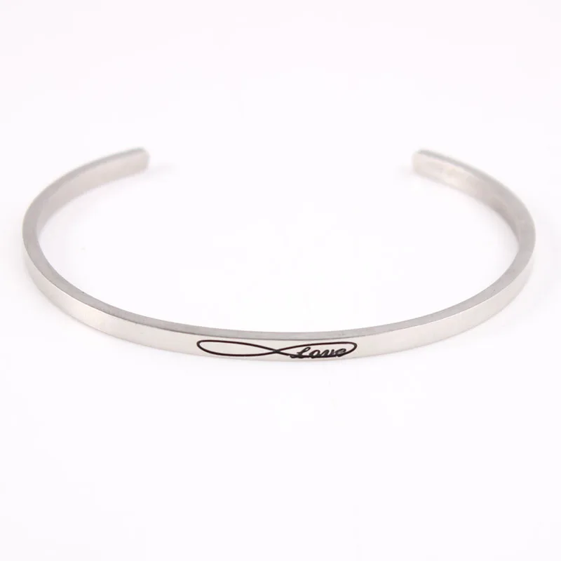 Нержавеющая сталь браслет с мантрой положительный вдохновляющие цитаты ручной