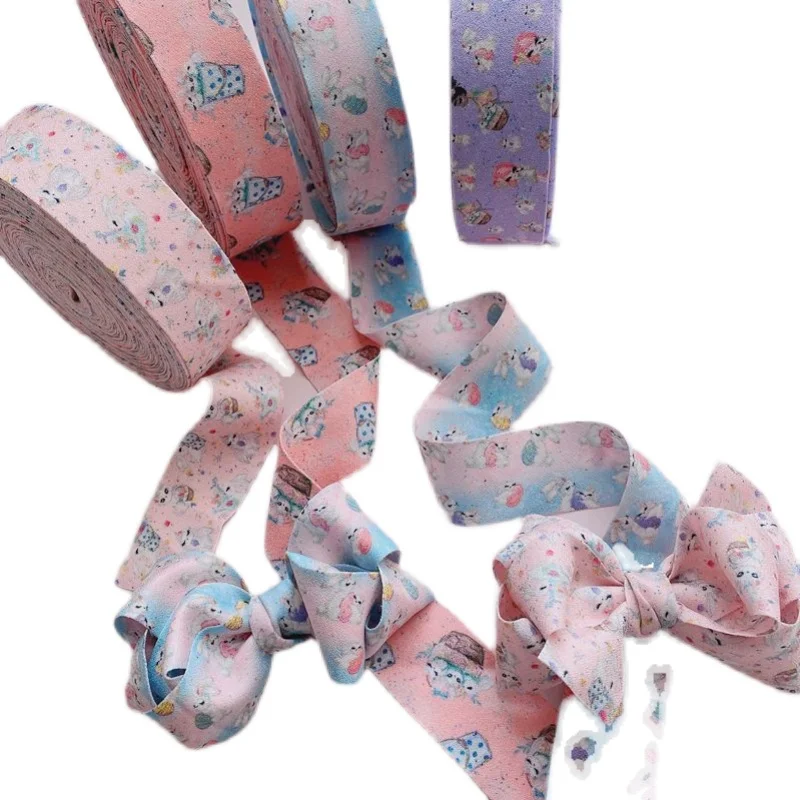 

Cute Rabbit Series Printed Ribbon Ribbon Bow Handmade Hair Accessories