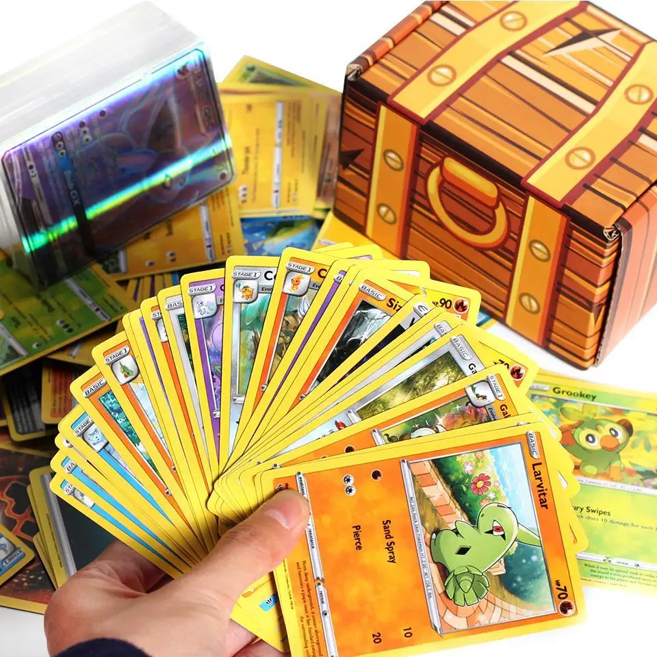 Новинка 120 шт./компл. карты Pokemon с коробкой боевые игрушки хобби Коллекционная