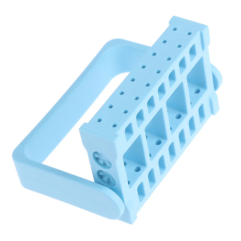 light blue 1 шт. контейнер для маникюрных фрез, съемные сверла для ногтей, коробка для хранения, пустой держатель для сверл, подставка, аксессуары для ногтей, инструменты - Цвет: light blue