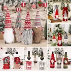 Новогодние подарочные пакеты 2022, держатель для рождественской бутылки вина, пылезащитный чехол, Настольный Декор Санта-Клауса, рождественские украшения для дома, Рождество