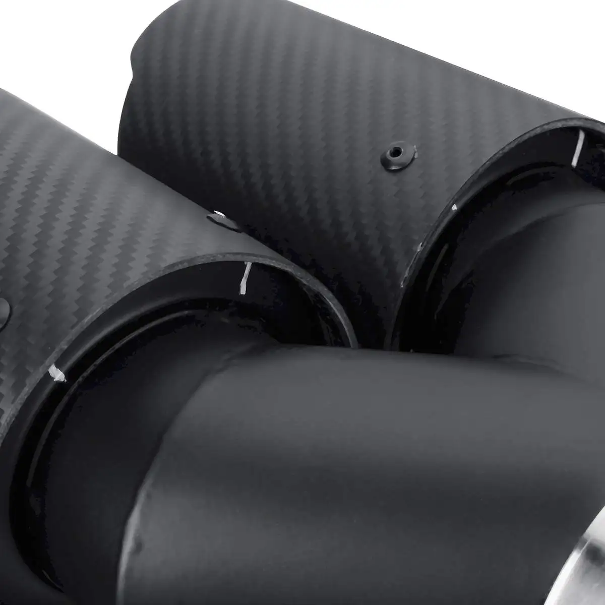 

Universal Exhaust Muffler Tip End Tail Pipe Real Carbon Fiber Matte Black double out Exhaust Pipe For Any Car 63MM