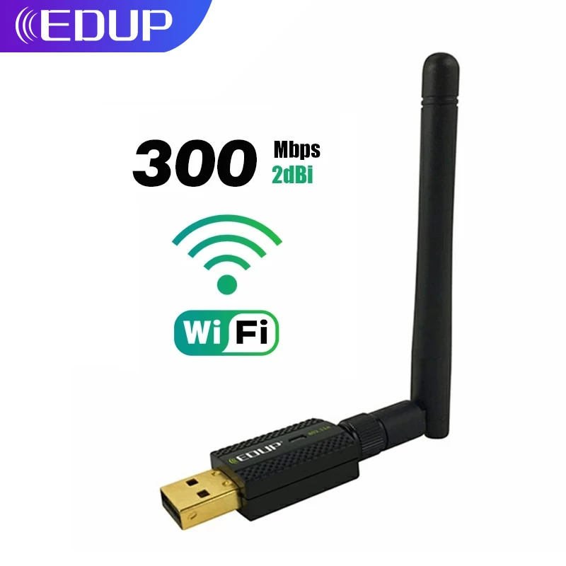 

EDUP USB WiFi Adapter Wi-Fi Antenna Lan USB Ethernet 300M 2dB PC WiFi Dongle Wireless Notework Card USB Wi Fi Receiver