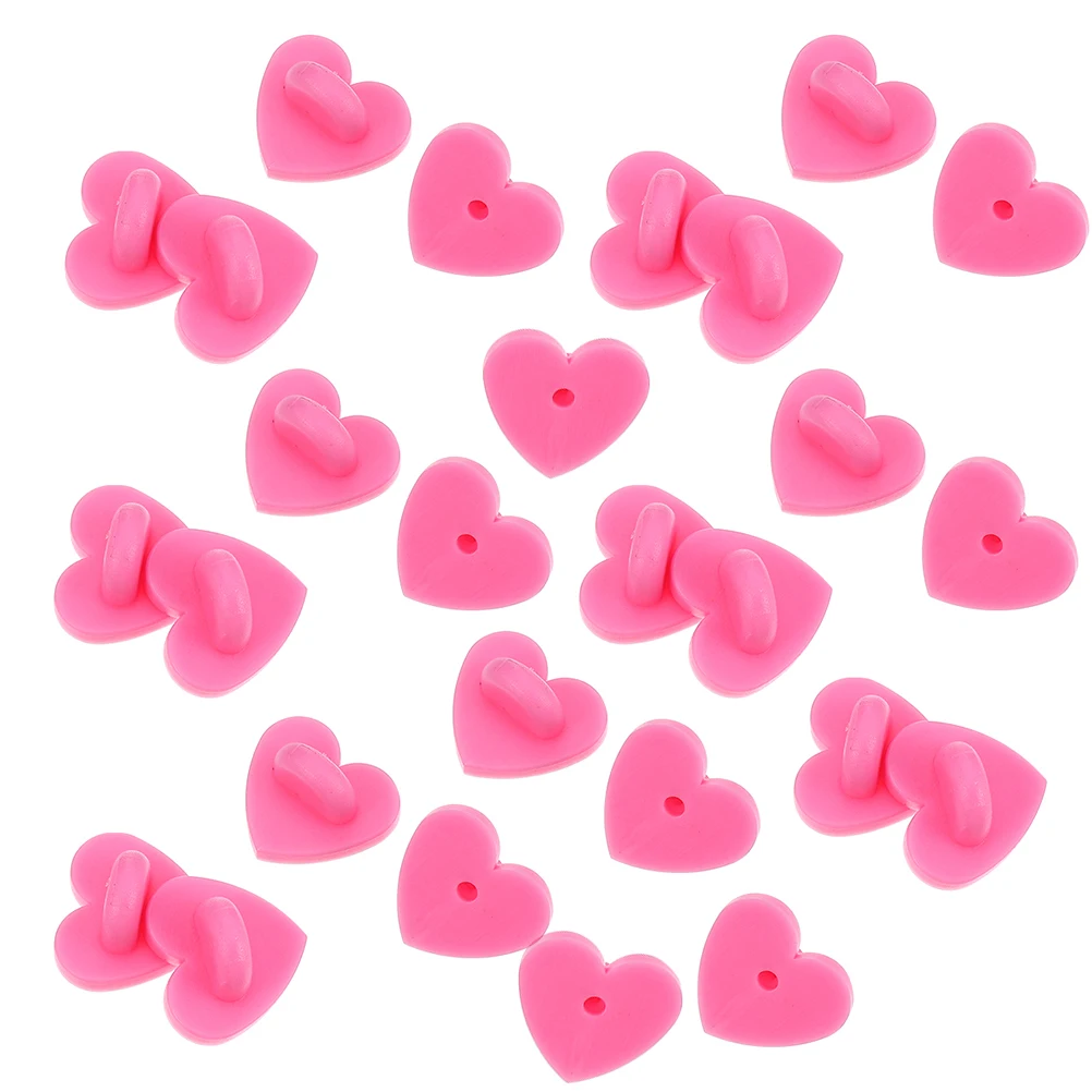

200pcs Rubber Pin Backs Heart Brooch Buckle Brooch Heart Shape DIY Accessory
