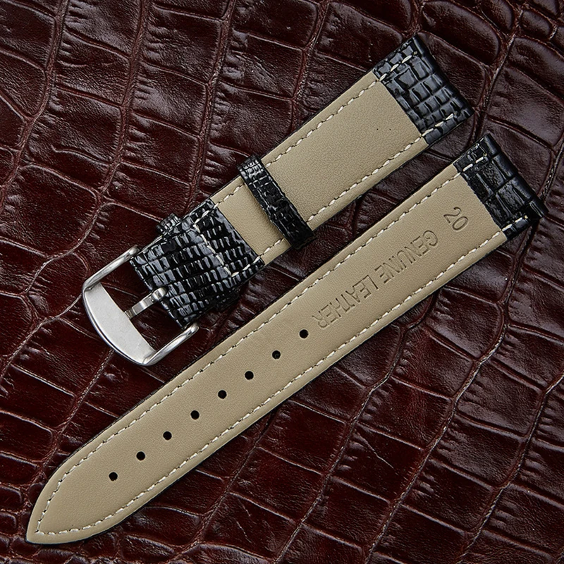 

Fashion Leather Watchband Lizard Pattern Pin Buckle Watch Strap For Women and Man Watch Band 12mm 14mm 16mm 18mm 20mm 22mm 24mm