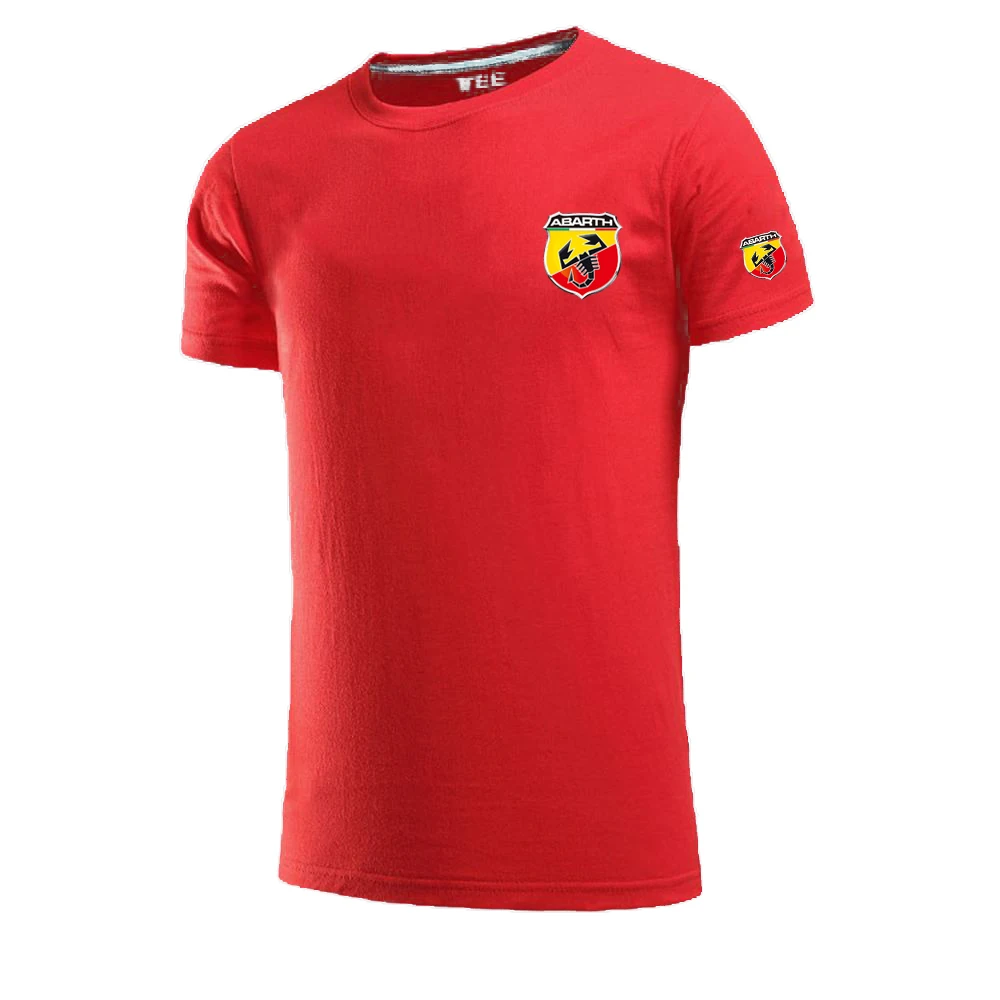 

ABARTH Summer New Solid TShirt Men Causal O-Neck T-Shirts Male High Quality Classical Tops Short Sleeve