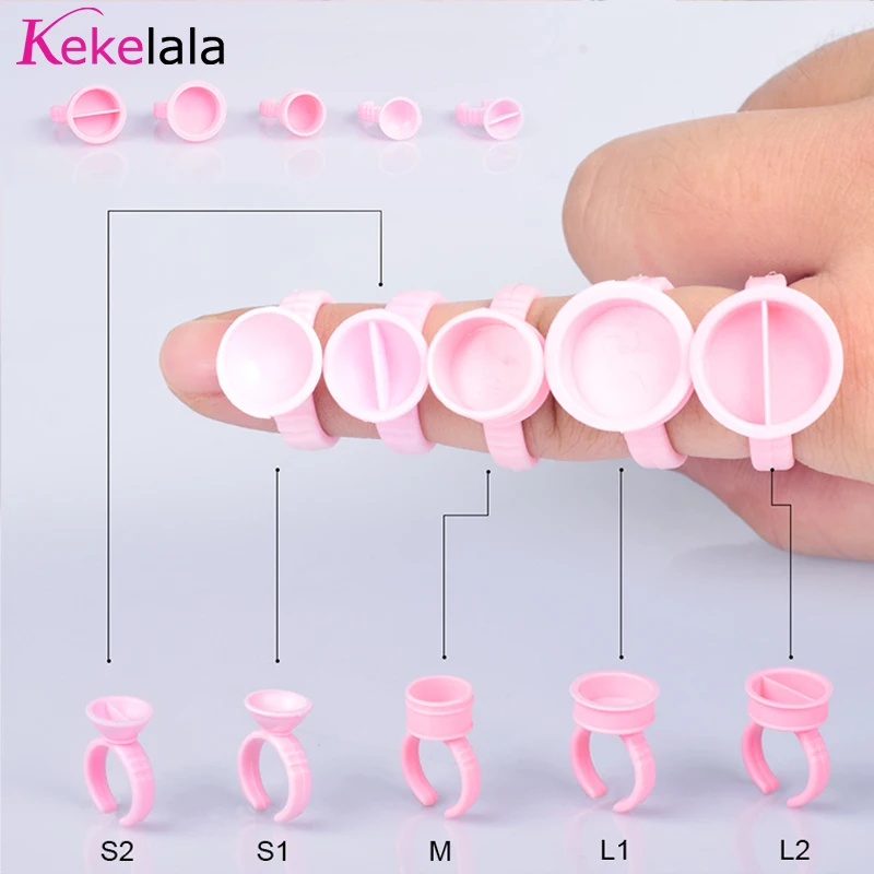 100 шт. белый пластиковый клей Kekelala кольцевые чашки для наращивания ресниц