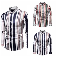 summer colorful stripe shirt british style men fashion long sleeved slim fit shirts button up men casual business shirt korean