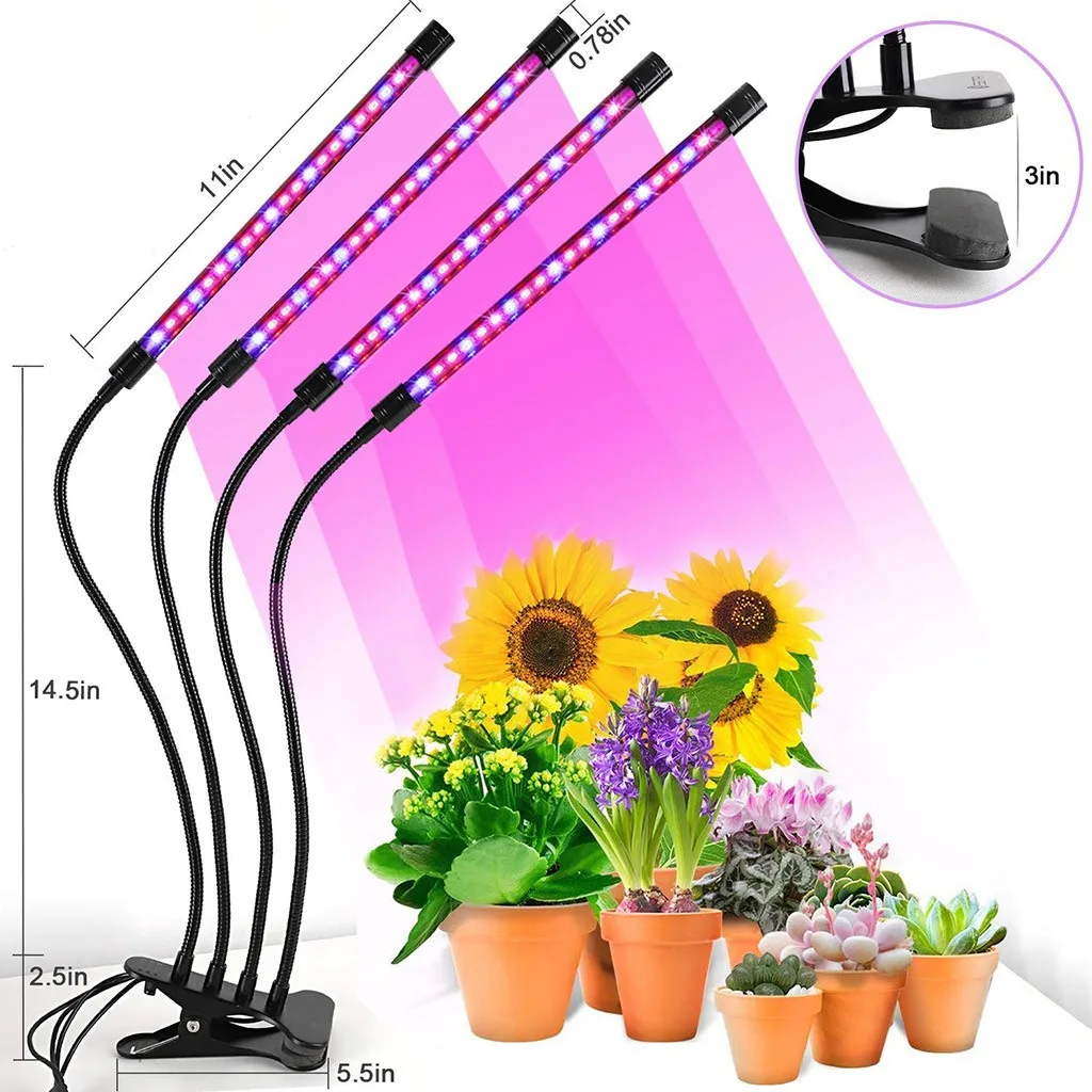 

Led Grow Light Plant Lights 40W Timer Phyto Lamp 80 LED Lamp Bulbs Growing Lamp Full Spectrum for Tent Plants Flowers Grow Box